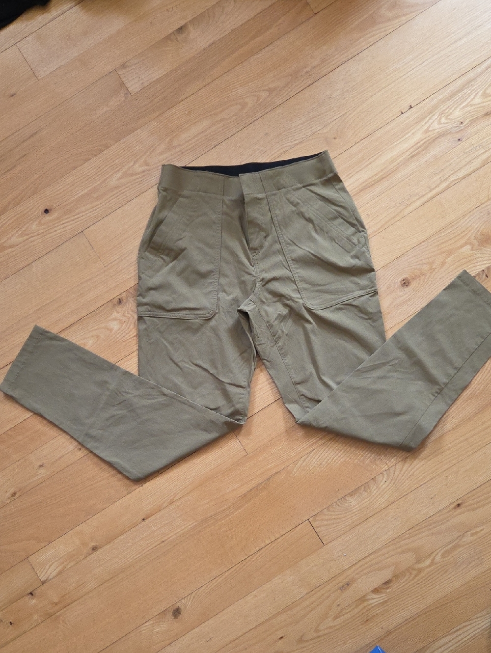Eddie Bauer Women's Mustard/Olive Green Slim Strethy Chinos
